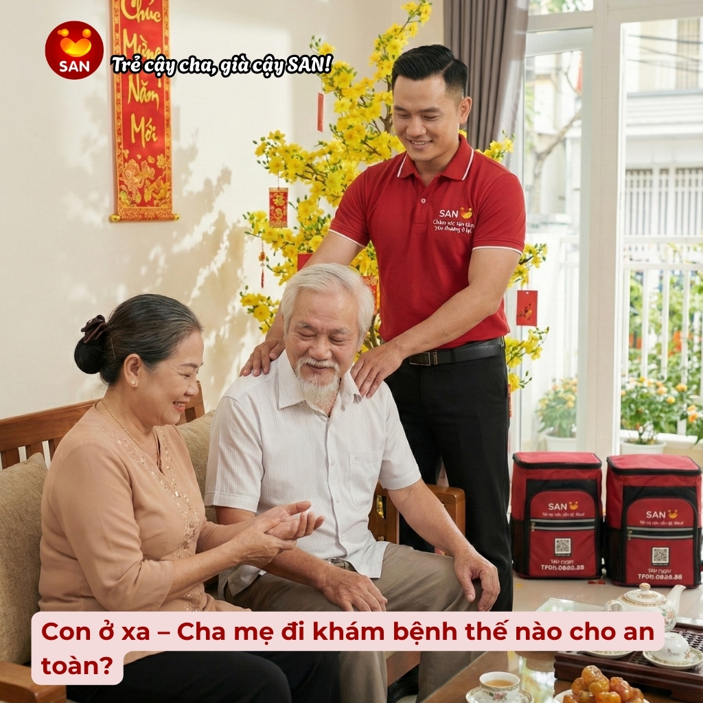 Đưa người già đi khám bệnh an toàn